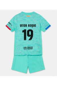 Fotbalové Dres Barcelona Vitor Roque #19 Dětské Třetí Oblečení 2023-24 Krátký Rukáv (+ trenýrky)